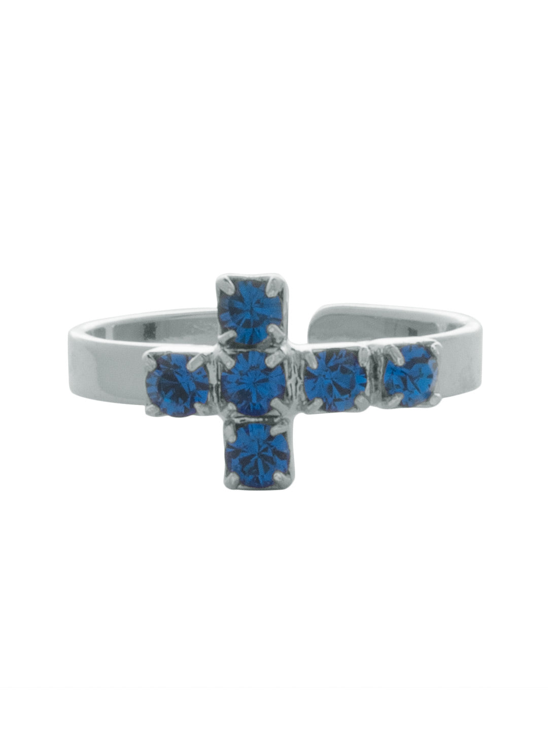 Carly Cross Band Ring - RGE1PDSAP - <p>From Sorrelli's Sapphire collection in our Palladium finish.</p>