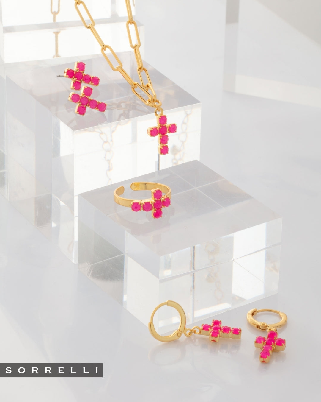 Carly Cross Stud Earrings - EGE88BGETP