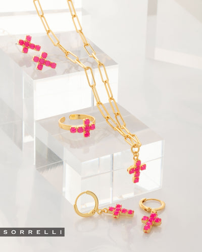 Carly Cross Huggie Hoop Earrings - EGE8BGETP