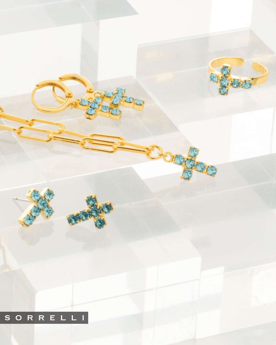 Carly Cross Huggie Hoop Earrings - EGE8BGAQU