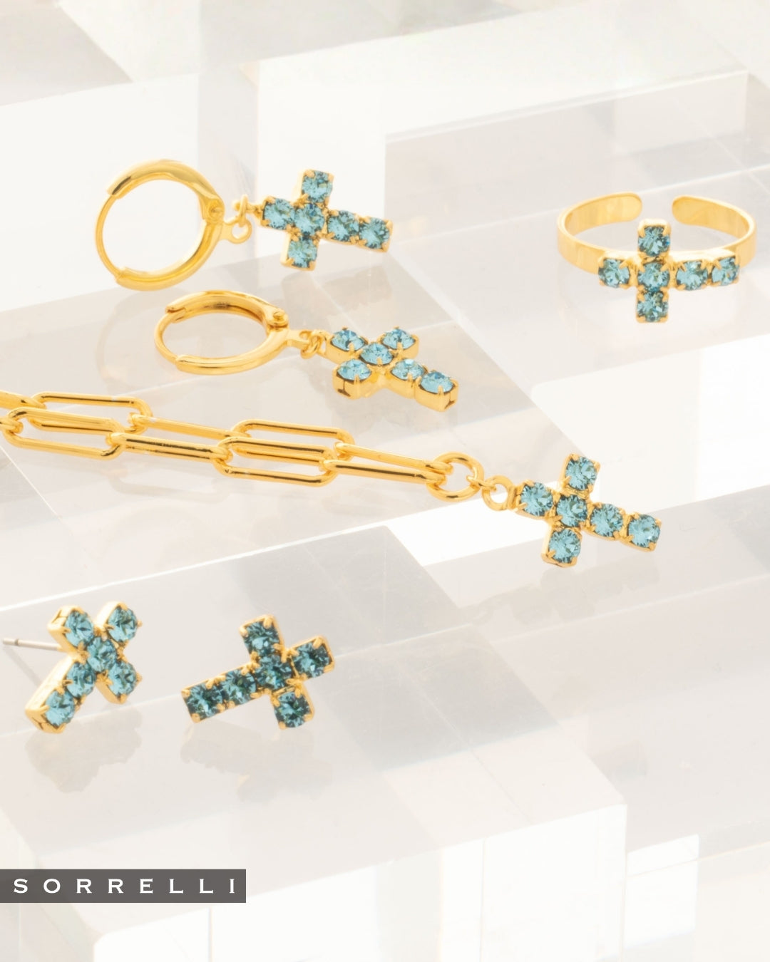 Carly Cross Huggie Hoop Earrings - EGE8BGAQU