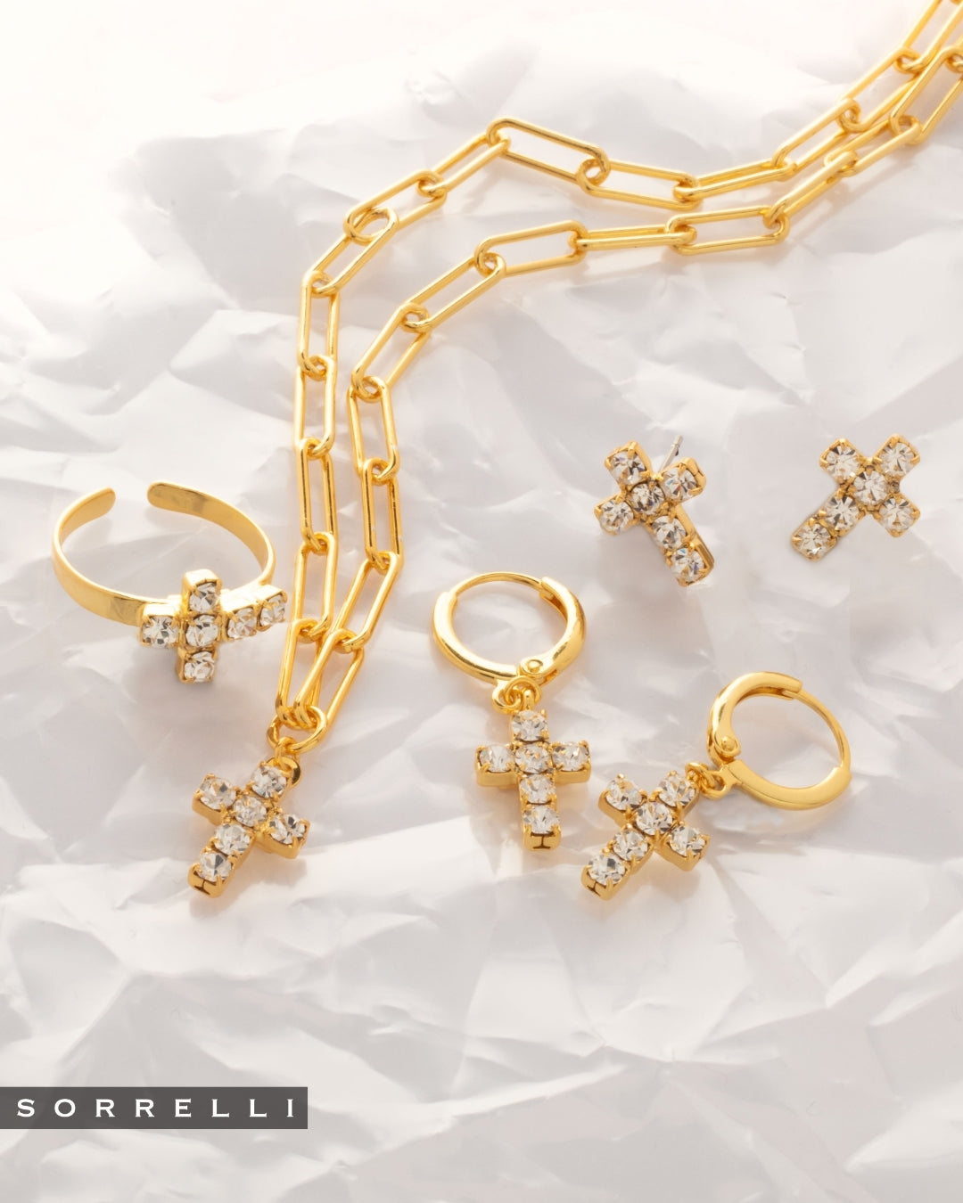 Carly Cross Stud Earrings - EGE88BGCRY