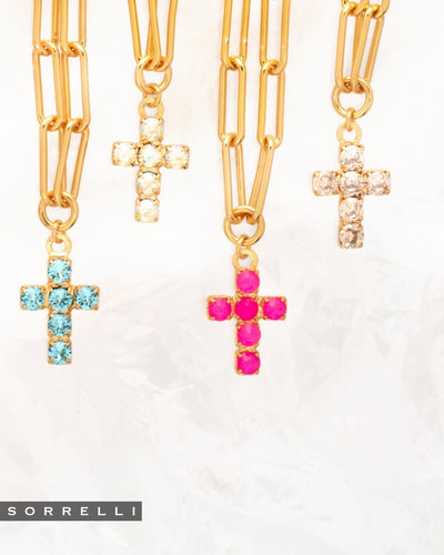 Carly Cross Pendant Necklace - NGE2BGSIL