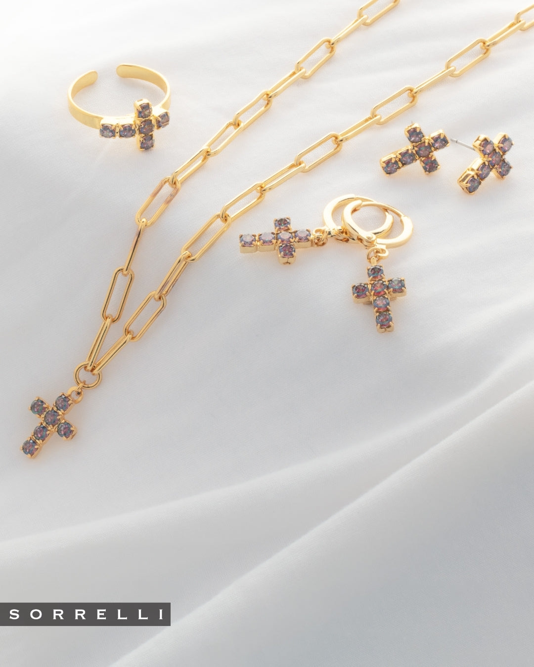 Carly Cross Stud Earrings - EGE88BGVO