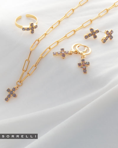 Carly Cross Stud Earrings - EGE88BGVO