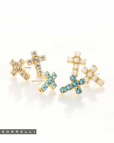 Carly Cross Stud Earrings - EGE88BGAQU