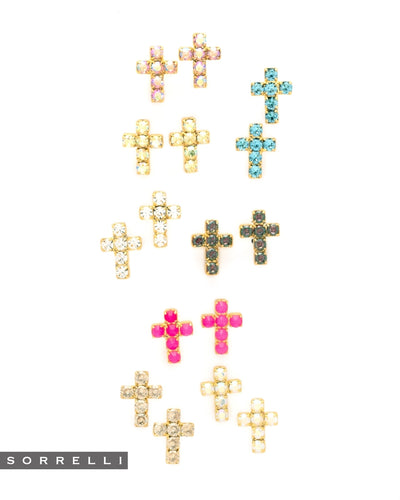 Carly Cross Stud Earrings - EGE88BGETP