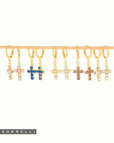 Carly Cross Huggie Hoop Earrings - EGE8BGWAB