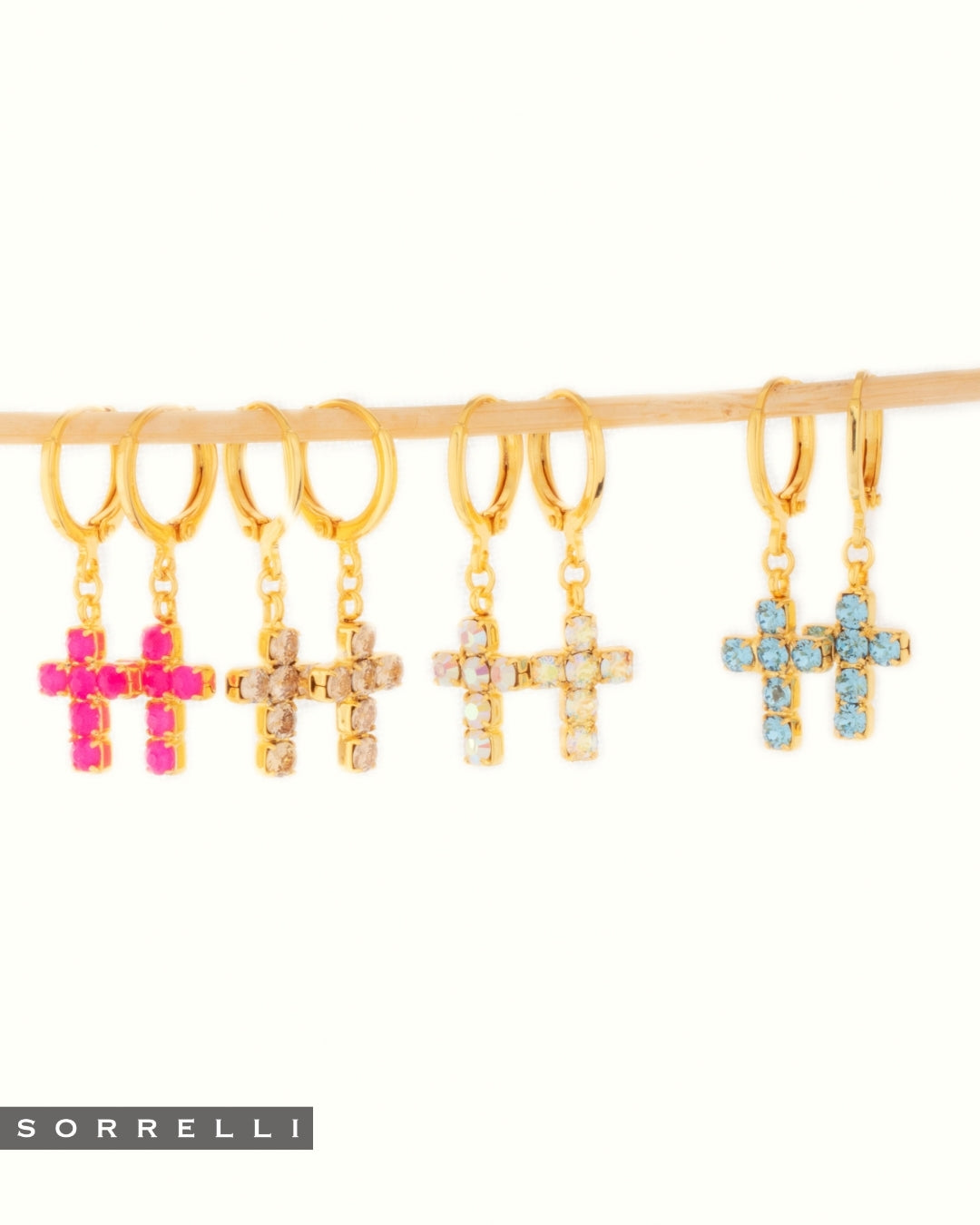 Carly Cross Huggie Hoop Earrings - EGE8BGAQU
