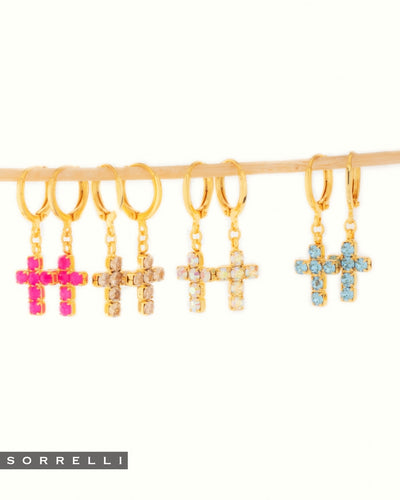 Carly Cross Huggie Hoop Earrings - EGE8BGAQU