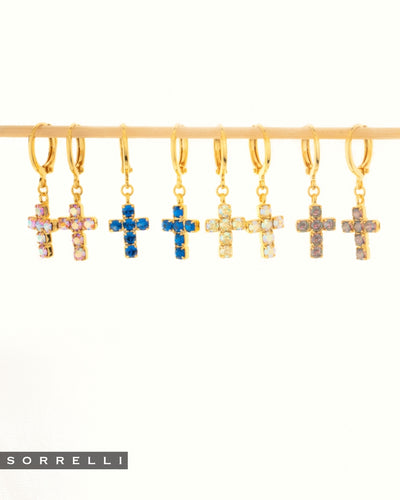 Carly Cross Huggie Hoop Earrings - EGE8BGSAP