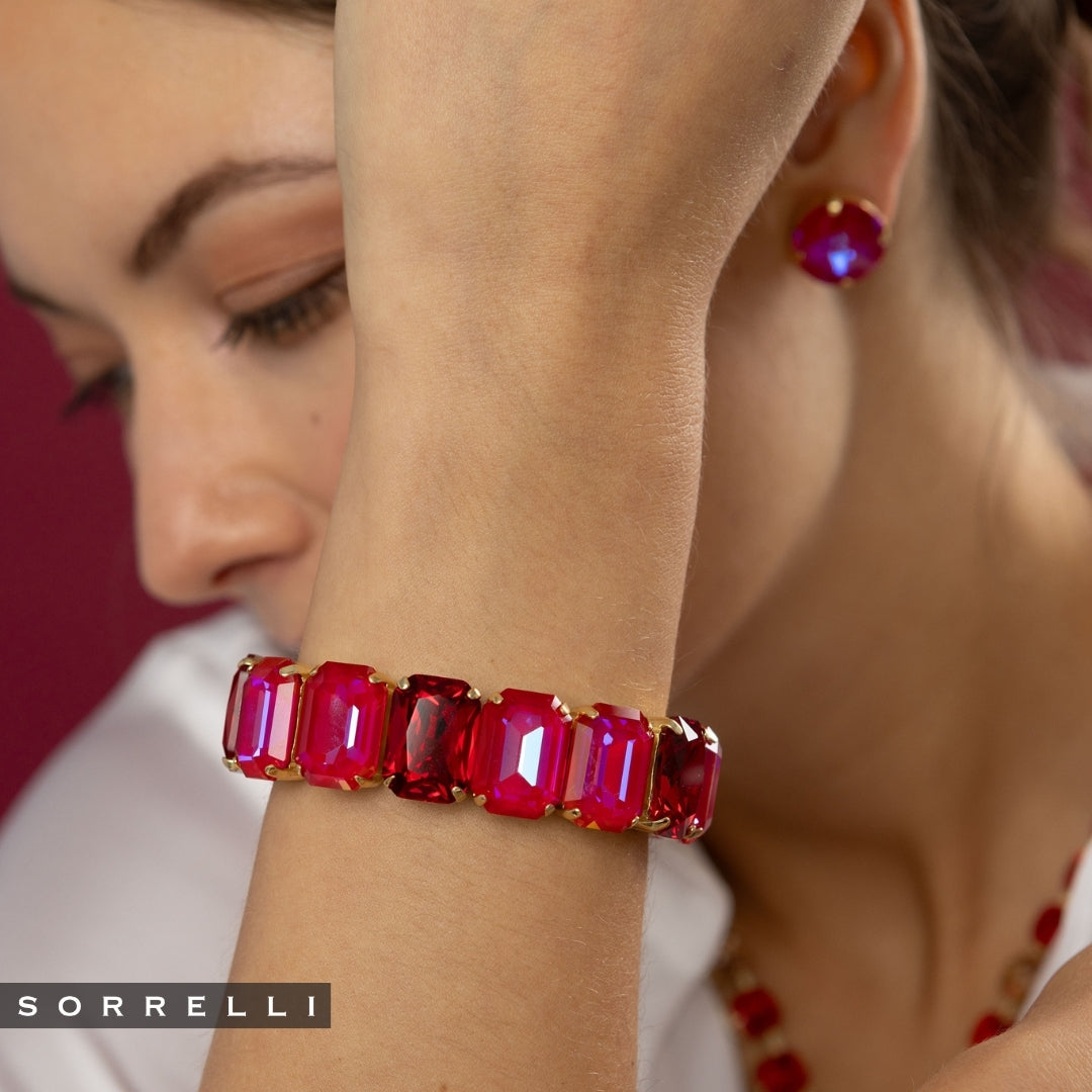 7 Inch Emerald Cut Stretch Bracelet - 4BFF70BGRCP