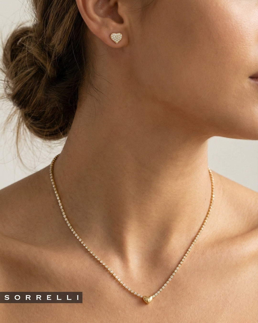 Mini Marnie Heart Tennis Necklace - NGF6BGCRY