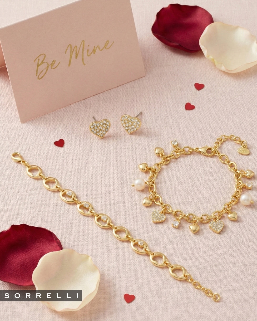 Heart & Pearl Charm Tennis Bracelet - BGF2BGCRY