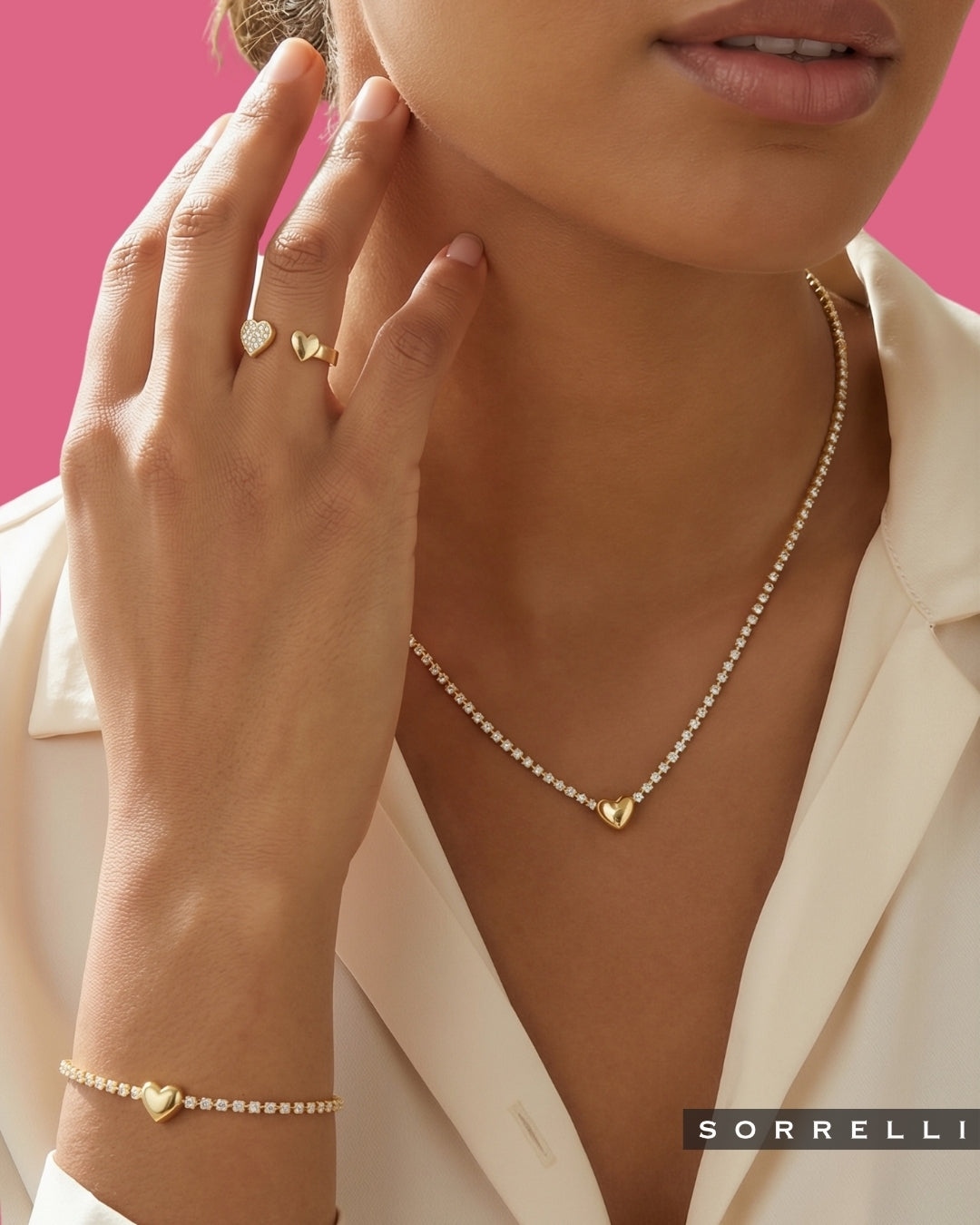 Mini Marnie Heart Tennis Bracelet - BGF5BGCRY