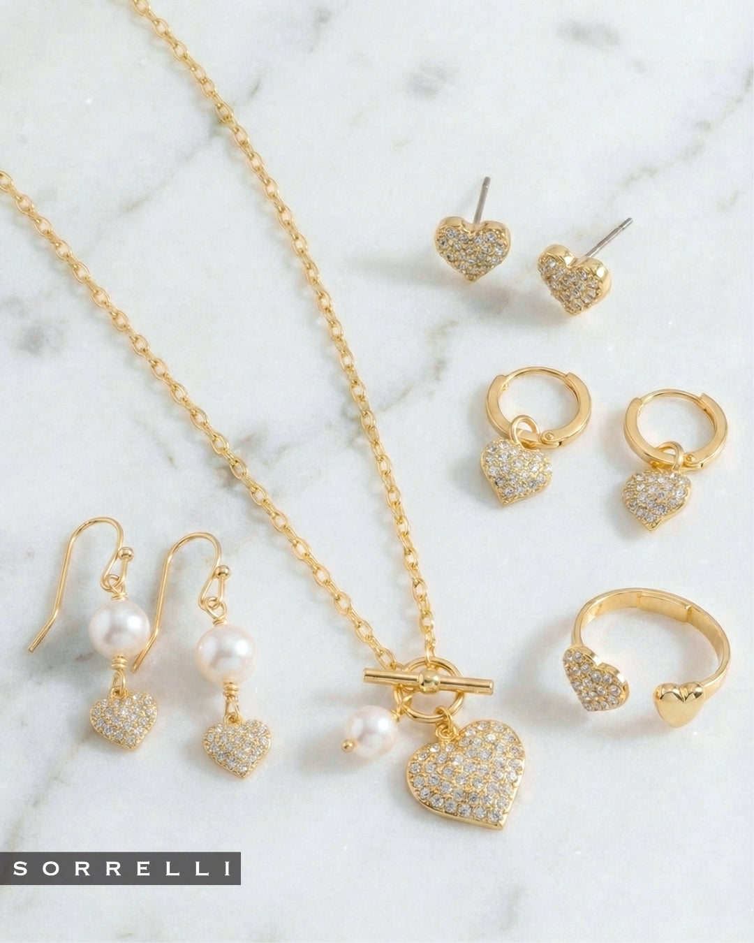 Pave Heart Charm Pendant Necklace - NGF4BGCRY