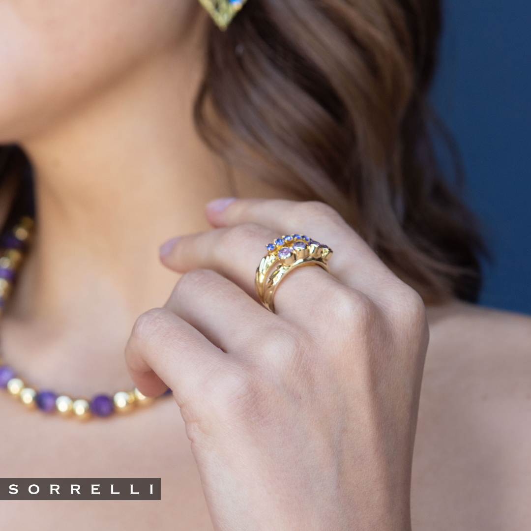 Crystal Studded Stacked Ring - RFM53BGBRC