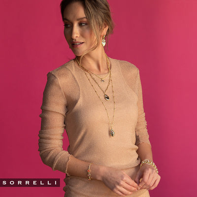 Twin Flame Long Pendant Necklace - NFE22BGFSK