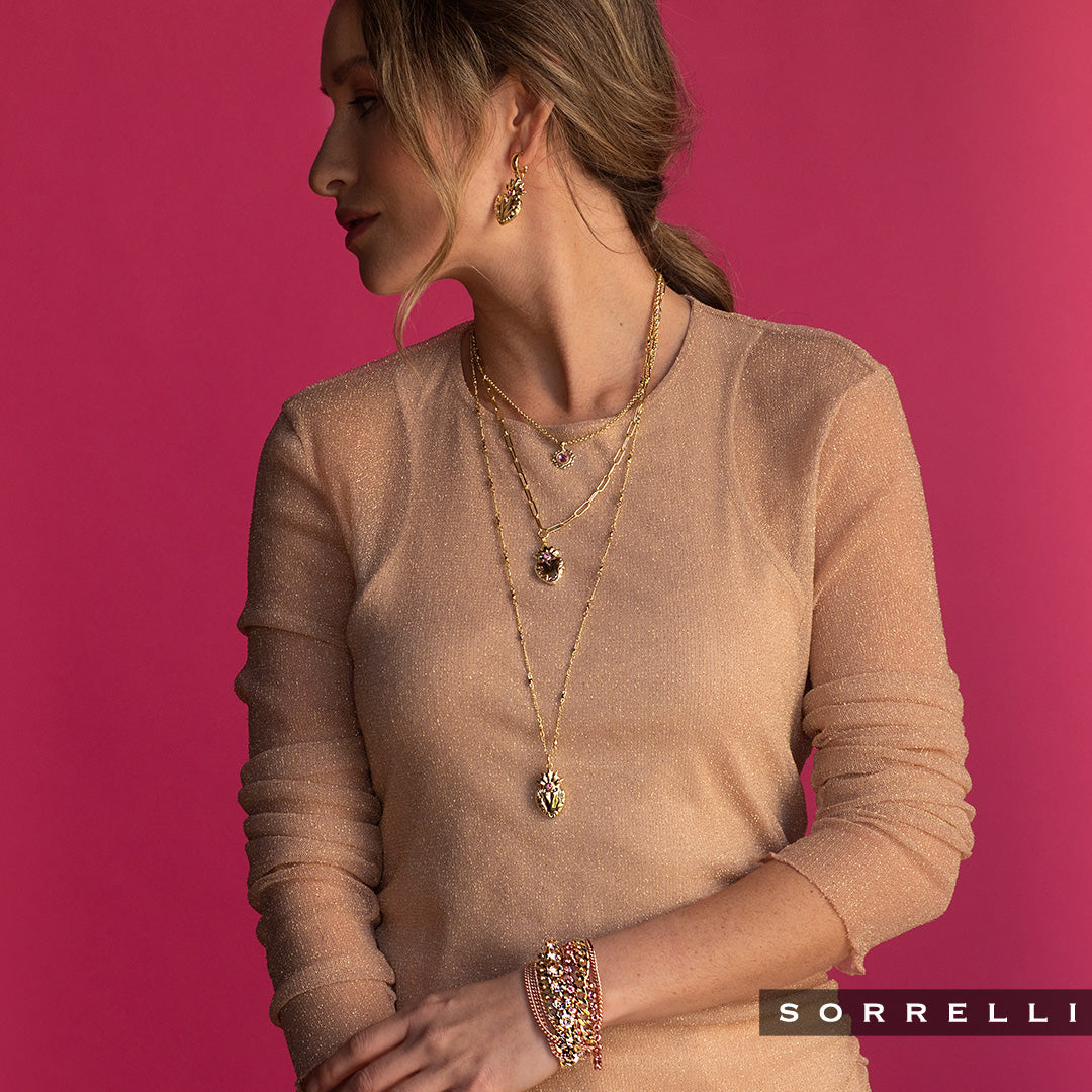 Twin Flame Long Pendant Necklace - NFE22BGFSK