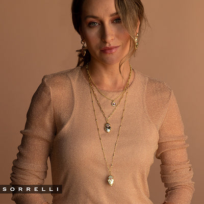 Twin Flame Long Pendant Necklace - NFE22BGFSK