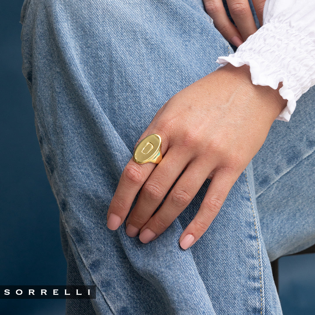 D Signet Statement Ring - RFK33BGMTL