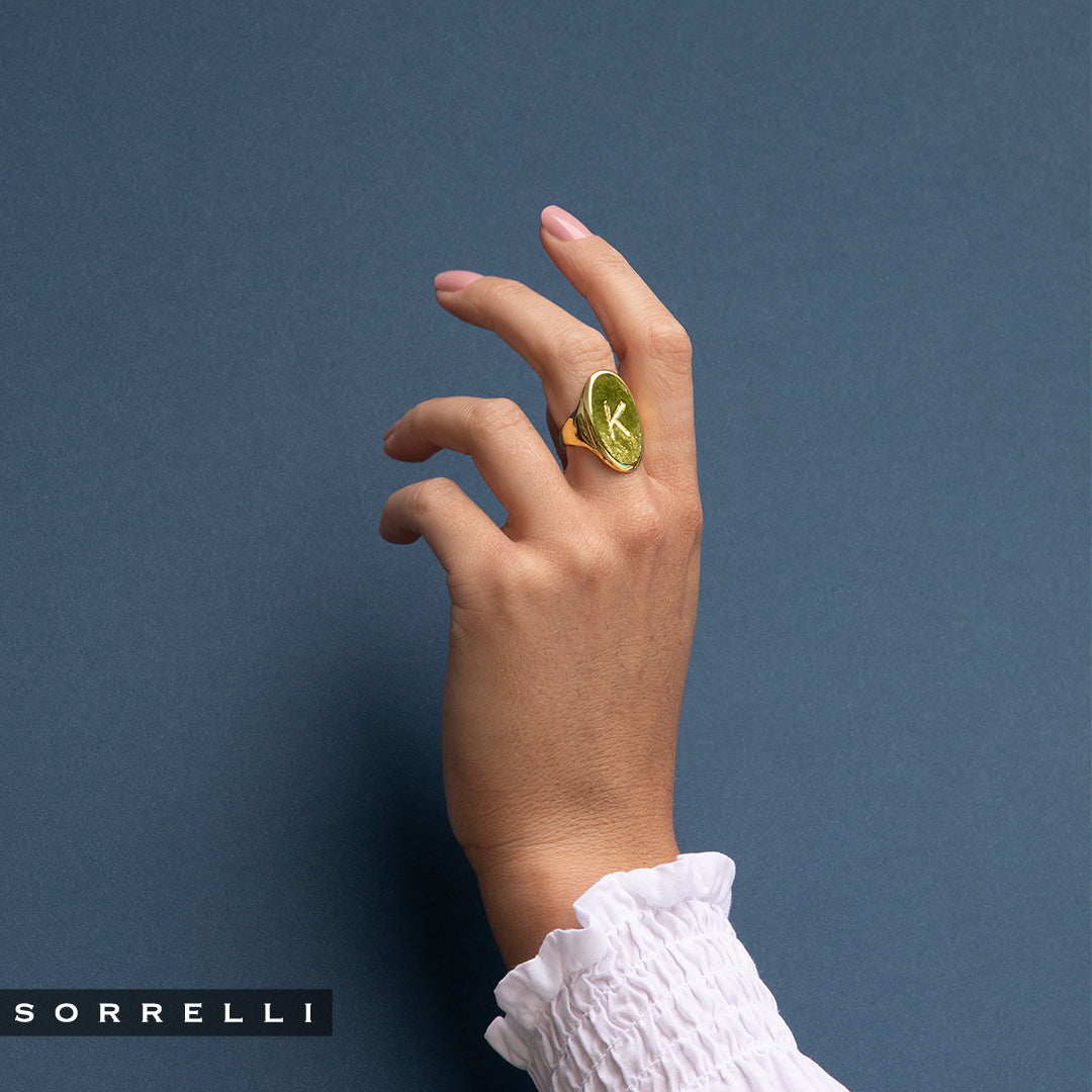 "K" Signet Statement Ring - RFK40BGMTL