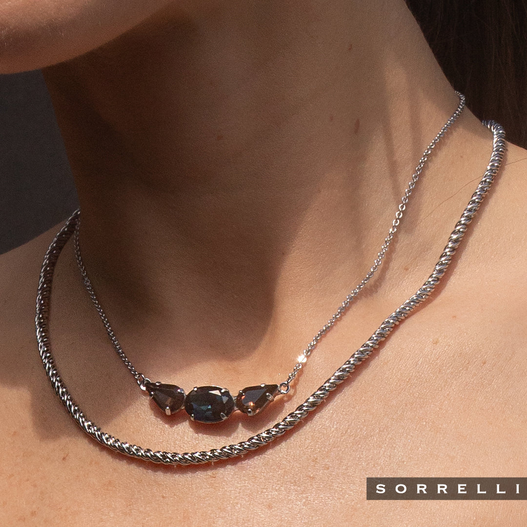 Oval and Pear Tennis Necklace - NFL14PDASP