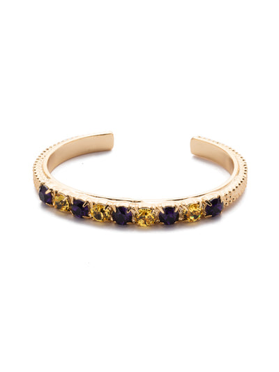 Macy Cuff Bracelet - 4BEN11BGLPU - <p>This crystal cuff is perfect for any day you want to add a little sparkle to make you shine. From Sorrelli's Love Purple collection in our Bright Gold-tone finish.</p>