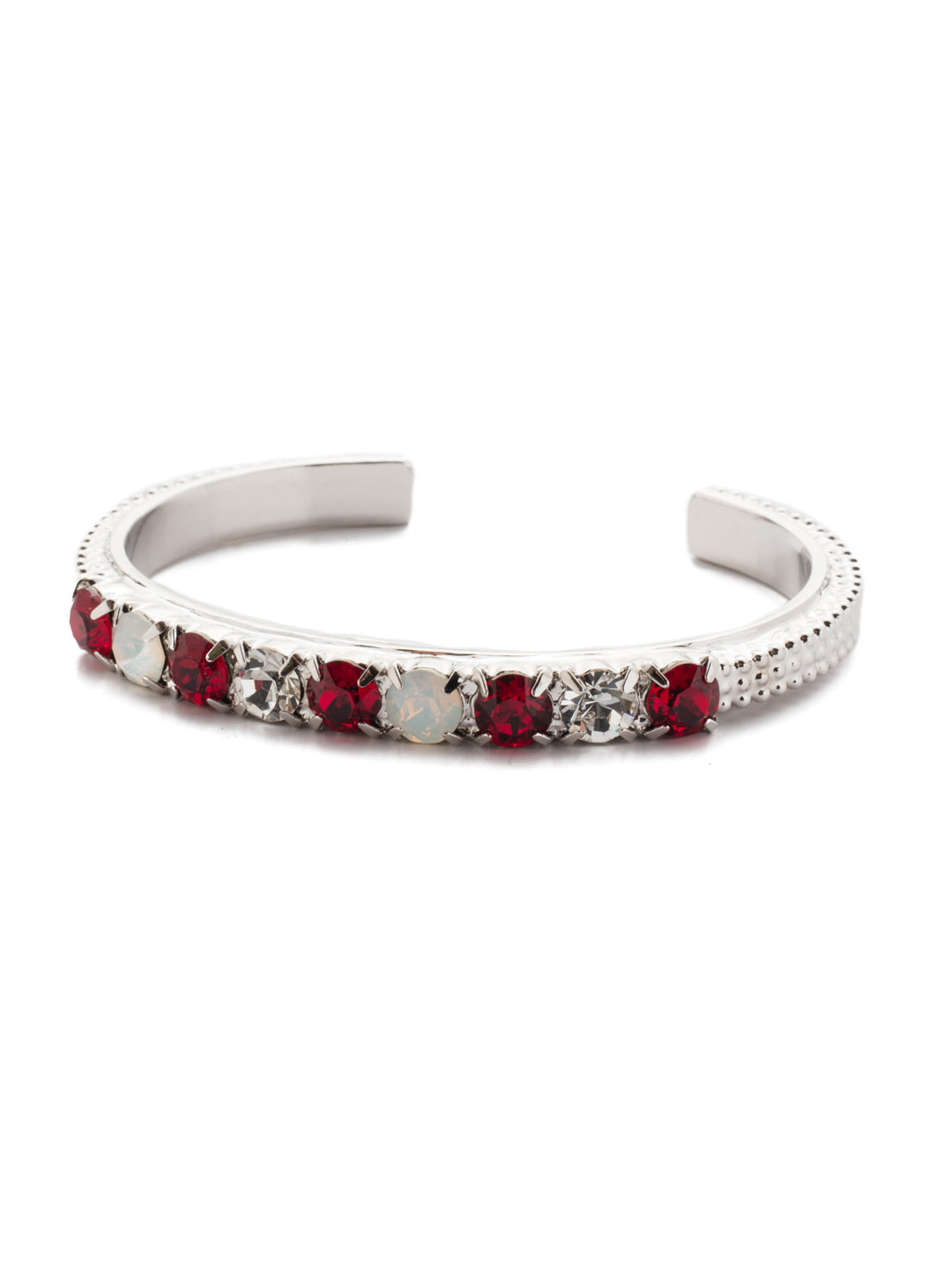 Macy Cuff Bracelet - 4BEN11RHCP - <p>This crystal cuff is perfect for any day you want to add a little sparkle to make you shine. From Sorrelli's Crimson Pride collection in our Palladium Silver-tone finish.</p>