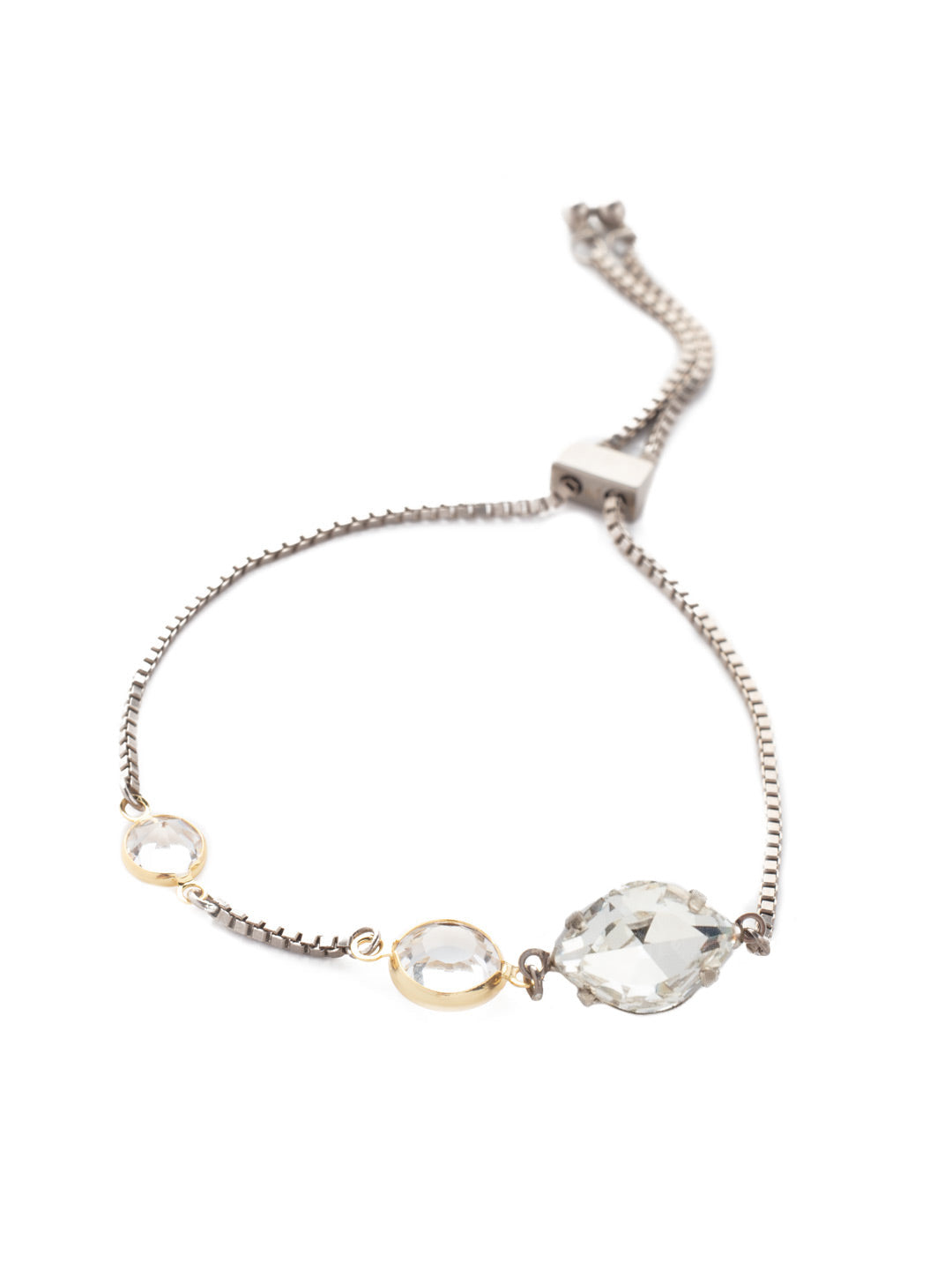 Michaela Slider Bracelet - 4BEN8MXCRY - <p>The Michaela Slider Bracelet is sophistication simplified. Slip it on and show off the fun metal chain dotted with shining crystals in light and dark tones. From Sorrelli's Crystal collection in our Mixed Metal finish.</p>