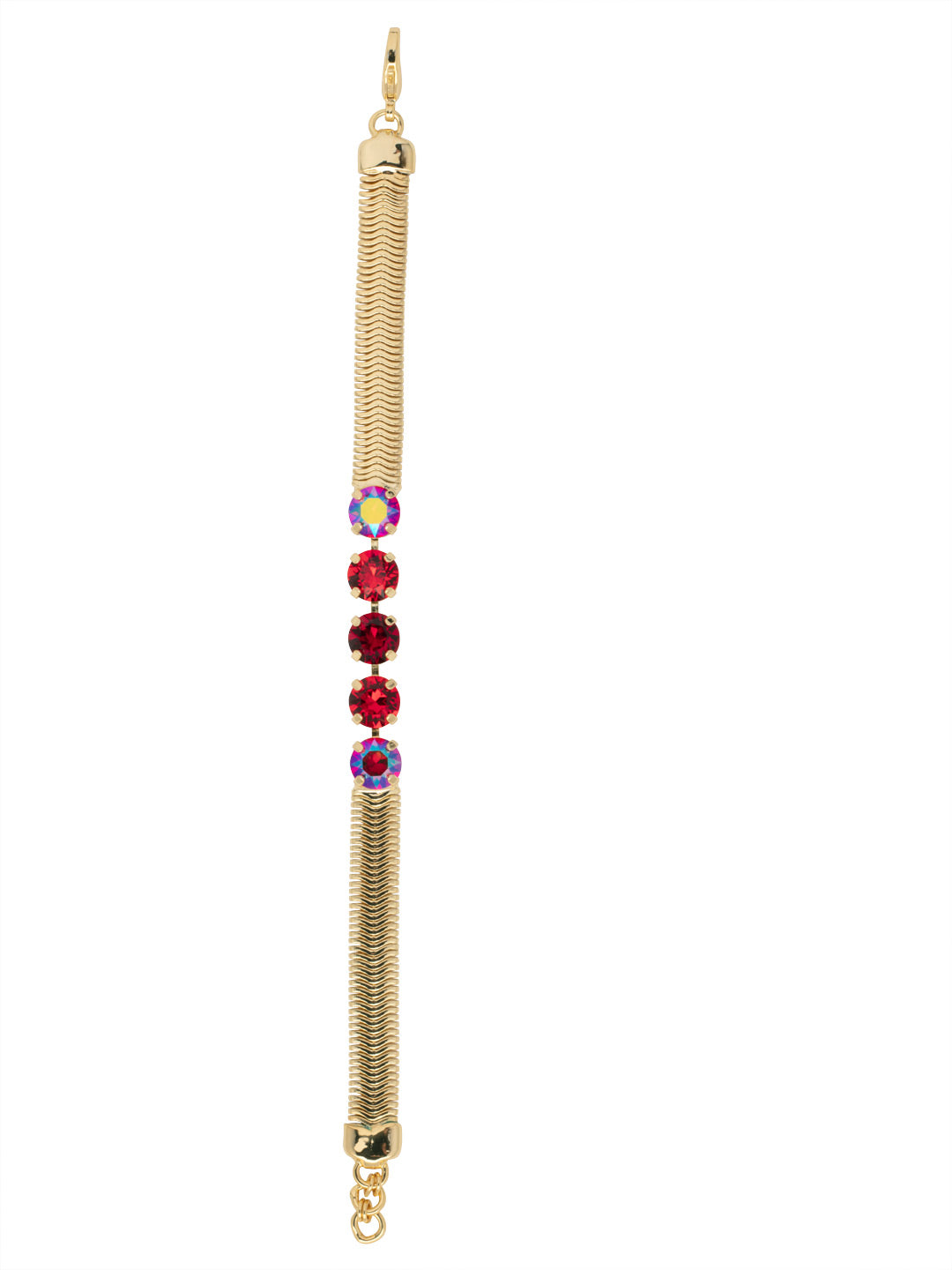 Clara Tennis Bracelet - 4BEP50BGCB - <p>Edgy and elegant describes our Clara Tennis Bracelet perfectly. A row of sparkling crystals is enhanced with our snake metal detail. From Sorrelli's Cranberry collection in our Bright Gold-tone finish.</p>