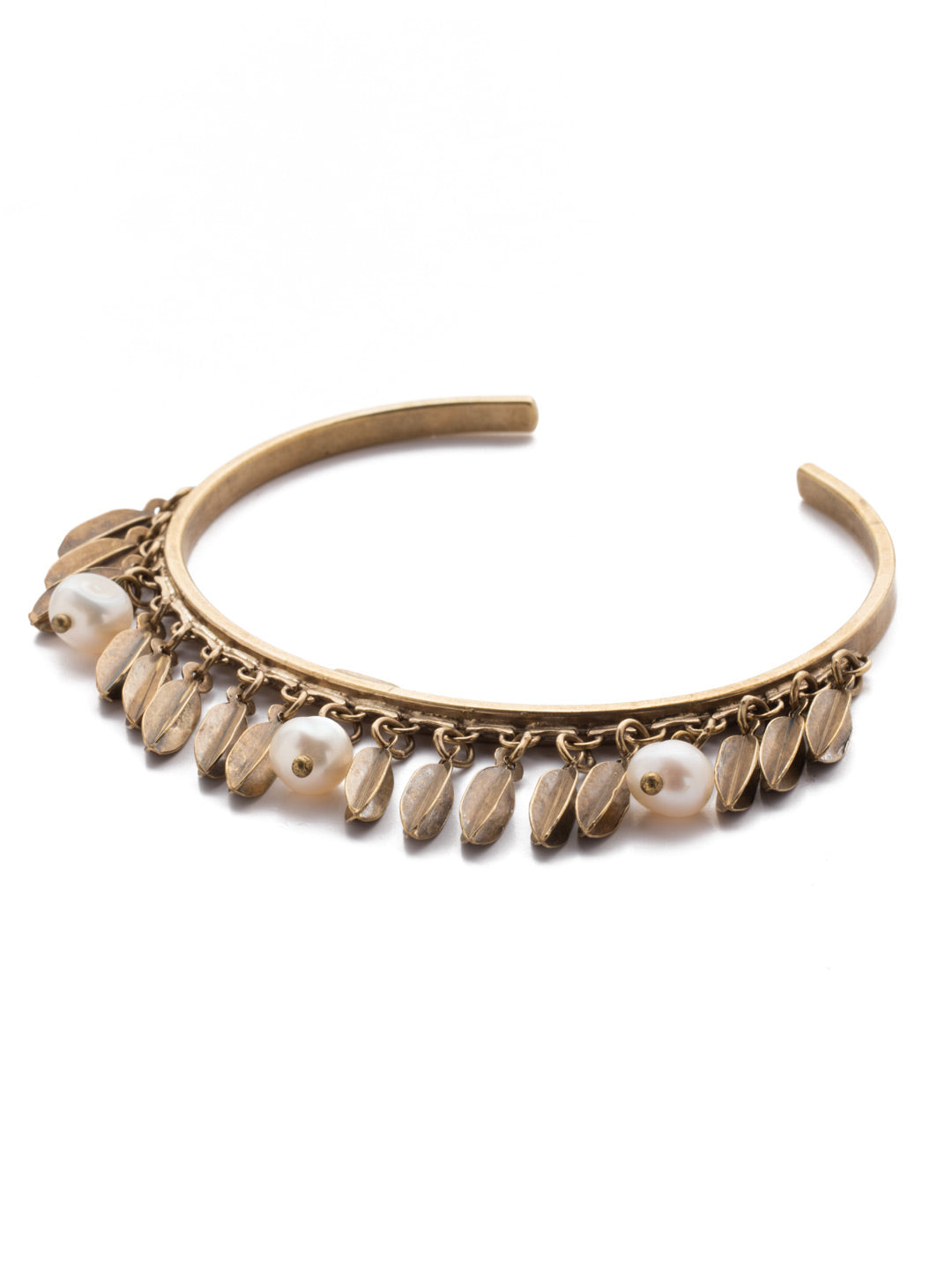 Twyla Cuff Bracelet - 4BES8AGMDP - <p>They Twyla Cuff Bracelet drips in fun metallic detail. Throw some pretty pearl pieces into the mix and you have a notice-me piece. From Sorrelli's Modern Pearl collection in our Antique Gold-tone finish.</p>