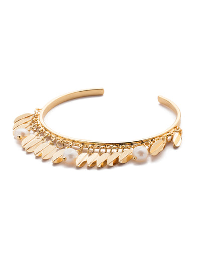 Twyla Cuff Bracelet - 4BES8BGMDP - <p>They Twyla Cuff Bracelet drips in fun metallic detail. Throw some pretty pearl pieces into the mix and you have a notice-me piece. From Sorrelli's Modern Pearl collection in our Bright Gold-tone finish.</p>