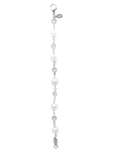 Geneva Tennis Bracelet - 4BET4RHMDP - <p>The Geneva Tennis Bracelet is delicate and classic, featuring alternating irredescent jewels and pretty pearls. From Sorrelli's Modern Pearl collection in our Palladium Silver-tone finish.</p>