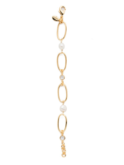 Melody Tennis Bracelet - 4BET5BGMDP - <p>Combine airy metal links, a touch of clear gems and freshwater pearls and you have the Melody Tennis Bracelet. From Sorrelli's Modern Pearl collection in our Bright Gold-tone finish.</p>