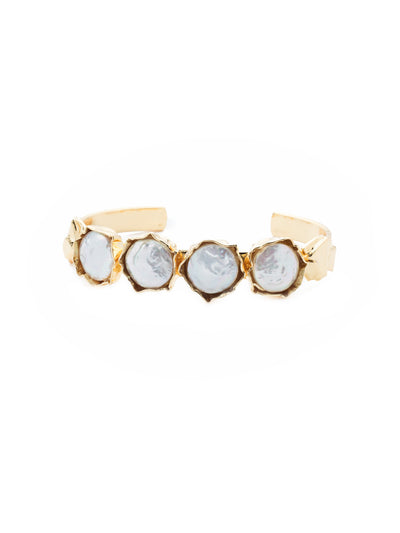 Diana Cuff Bracelet - 4BEU10BGMDP - <p>Edgy with pearls? That's our Diana Cuff Bracelet. Adjustable for just about any wrist, wear it when you're the mood for a twist on a classic. From Sorrelli's Modern Pearl collection in our Bright Gold-tone finish.</p>