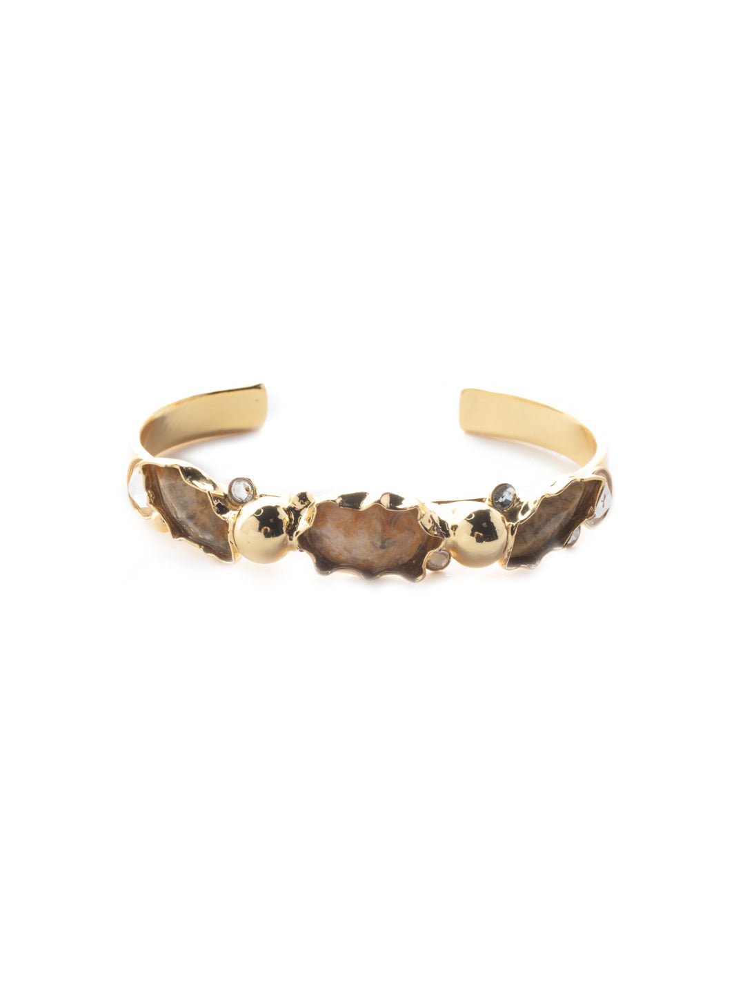 Vivian Cuff Bracelet - 4BEV9BGIND - The Vivian Cuff bracelet is a beautiful blend of crystals and stones; perfect for dressing up or down, and adjustable for multiple sizes. From Sorrelli's Industrial collection in our Bright Gold-tone finish.