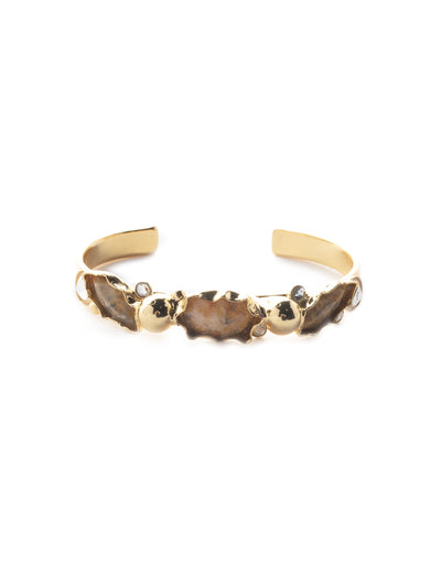 Vivian Cuff Bracelet - 4BEV9BGIND - <p>The Vivian Cuff bracelet is a beautiful blend of crystals and stones; perfect for dressing up or down, and adjustable for multiple sizes. From Sorrelli's Industrial collection in our Bright Gold-tone finish.</p>