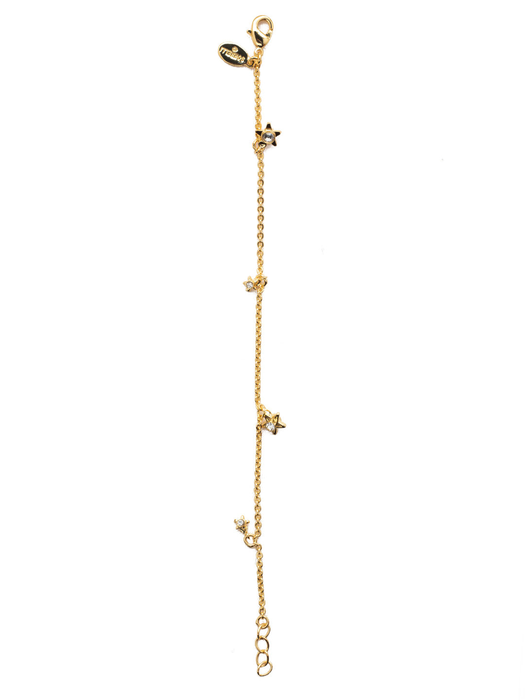 Asteria Tennis Bracelet - 4BEZ23BGCRY - <p>The delicate details in the Asteria Tennis Bracelet make it the perfect delicate staple. A single dainty chain is base to several crystal embellished star charms, secured with a lobster claw clasp, From Sorrelli's Crystal collection in our Bright Gold-tone finish.</p>