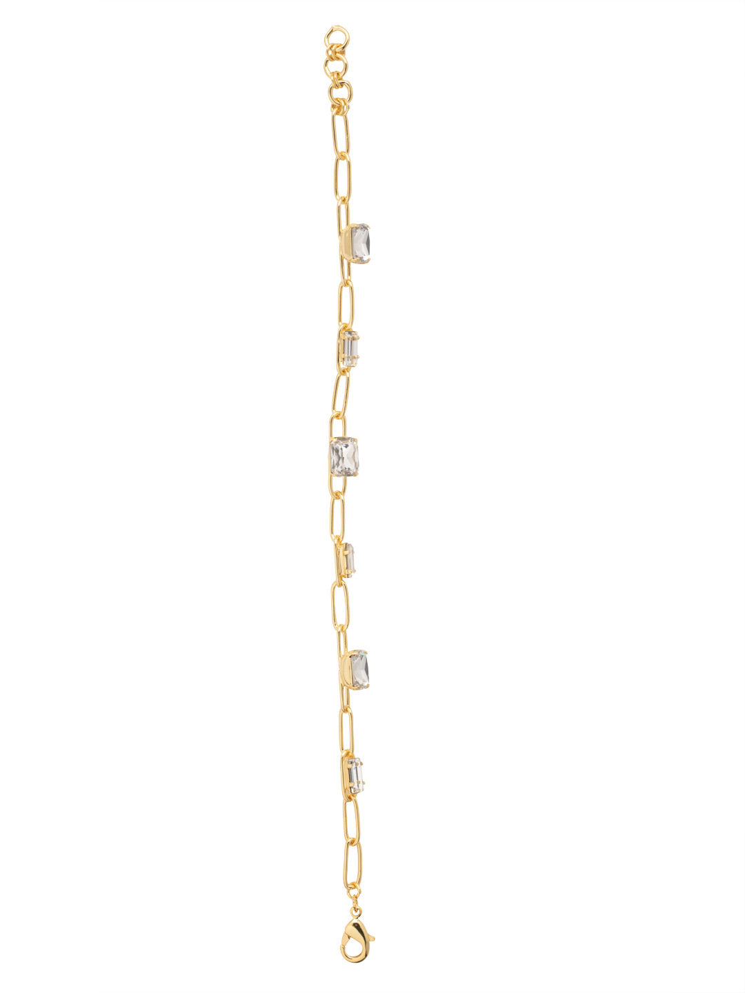 Gale Tennis Bracelet - 4BFC17BGCRY - <p>The Gale Tennis Bracelet features paperclip chains and delicate crystals on an adjustable chain that is secured with a lobster claw clasp. From Sorrelli's Crystal collection in our Bright Gold-tone finish.</p>