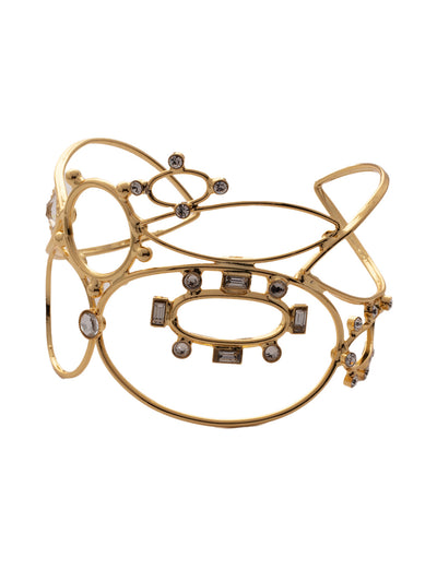 Serenity Cuff Bracelet - 4BFC6BGCRY - <p>The Serenity Cuff Bracelet is a of mix metals and geometric shapes linked together to create a fun and edgy look! From Sorrelli's Crystal collection in our Bright Gold-tone finish.</p>