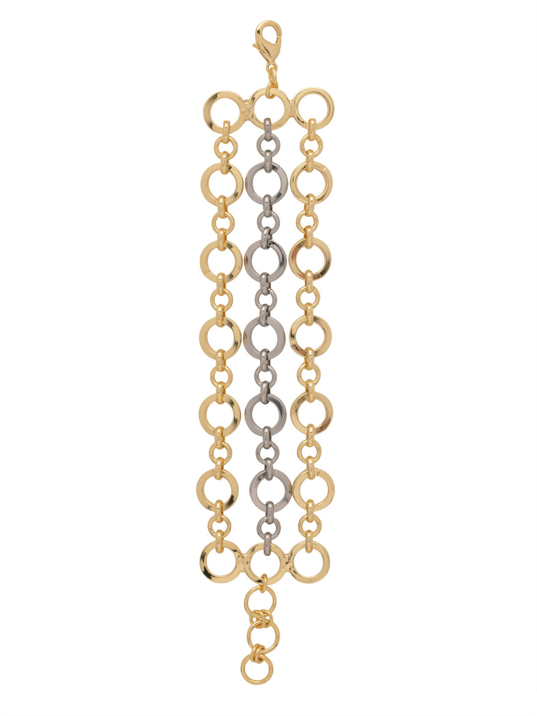 Rhodri Layered Bracelet - 4BFF15MXMTL - <p>The Rhodri Layered Bracelet features three bold layers of round link chains as a single, adjustable bracelet secured by a lobster claw clasp. From Sorrelli's Bare Metallic collection in our Mixed Metal finish.</p>