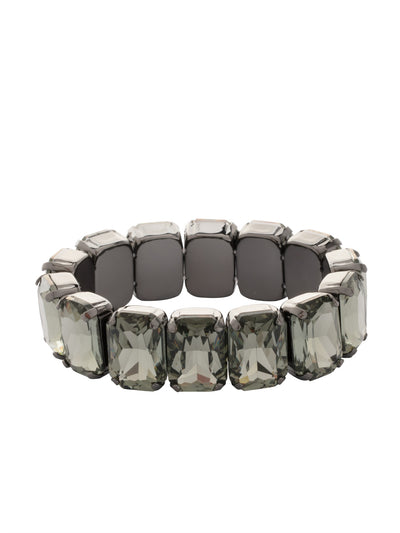 Emerald Cut Stretch Bracelet - 4BFF70GMBD - <p>The Emerald Cut Stretch Bracelet features repeating emerald cut crystals on a multi-layered stretchy jewelry filament, creating a durable and trendy statement piece. From Sorrelli's Black Diamond collection in our Gun Metal finish.</p>