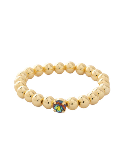 Single Crystal Stretch Bracelet - 4BFJ21BGVO - <p>Single Crystal Stretch Bracelet features repeating metal beads and a single round cut crystal on a multi-layered stretchy jewelry filament, creating a durable and trendy piece. From Sorrelli's Volcano collection in our Bright Gold-tone finish.</p>
