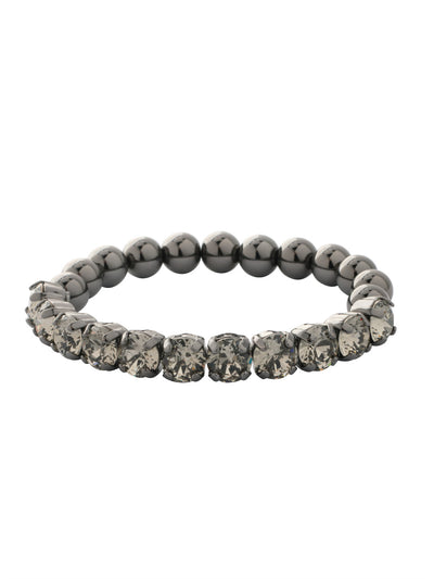 Crystal Zola Stretch Bracelet - 4BFJ40GMBD - <p>Crystal Zola Stretch Bracelet features a side of repeating metal beads and a side of round cut crystals on a multi-layered stretchy jewelry filament, creating a durable and trendy piece. From Sorrelli's Black Diamond collection in our Gun Metal finish.</p>
