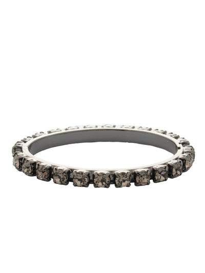 Crystal Hinge Bangle Bracelet - 4BFL10GMBD - <p>The Crystal Hinge Bangle Bracelet features a row of crystals on a metal bangle, secured with a snap hinge. From Sorrelli's Black Diamond collection in our Gun Metal finish.</p>