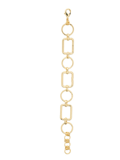 Geo Tennis Bracelet - 4BFL14BGMTL - <p>The Geo Tennis Bracelet features various geometric shaped chain links on an adjustable chain, secured with a lobster claw clasp. From Sorrelli's Bare Metallic collection in our Bright Gold-tone finish.</p>