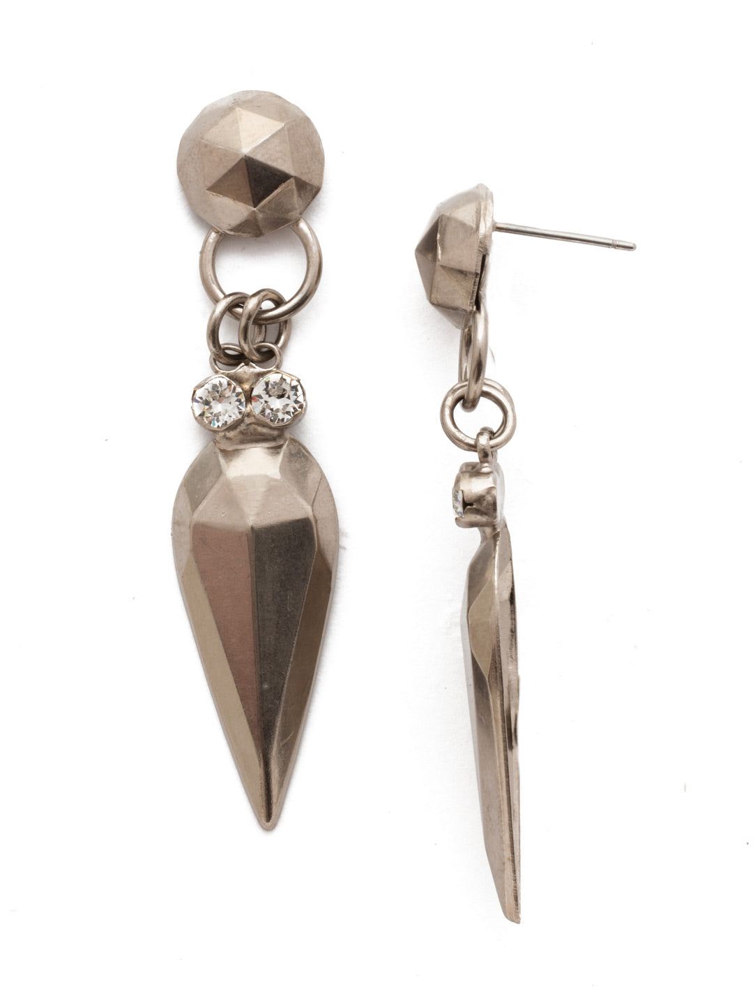 Jetty Dangle Earring - 4EEF24ASCRY - <p>A pair of petite crystals offset the hard metal edge of this pair of danglers waiting to join your jewelry box. From Sorrelli's Crystal collection in our Antique Silver-tone finish.</p>