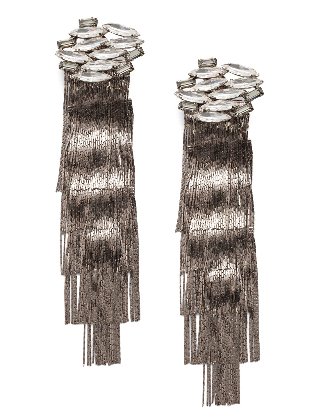 Slate Clip Earring - 4EEF25CASCRY - <p>A cluster of navette cut crystals and a clip fastener make for easy, edgy style. From Sorrelli's Crystal collection in our Antique Silver-tone finish.</p>