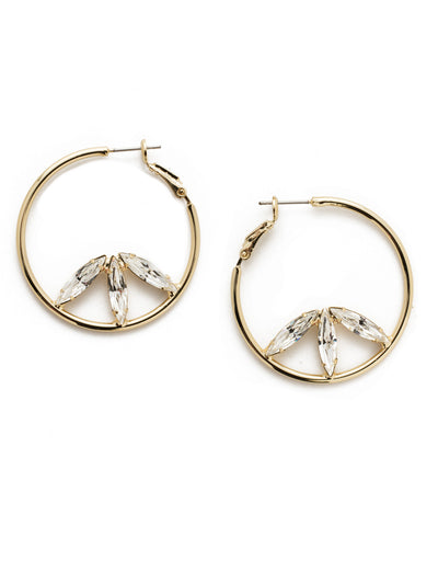 Perfect Petal Crystal Hoop Earrings - 4EEK17BGCRY - <p>A fresh approach to a classic style. These hoop inspired earrings are the perfect pair to bring a beautifully unique look to any outfit or occassion. Navette cut crystals give our Perfect Petal Hoop Earrings that little extra you've been looking for. From Sorrelli's Crystal collection in our Bright Gold-tone finish.</p>